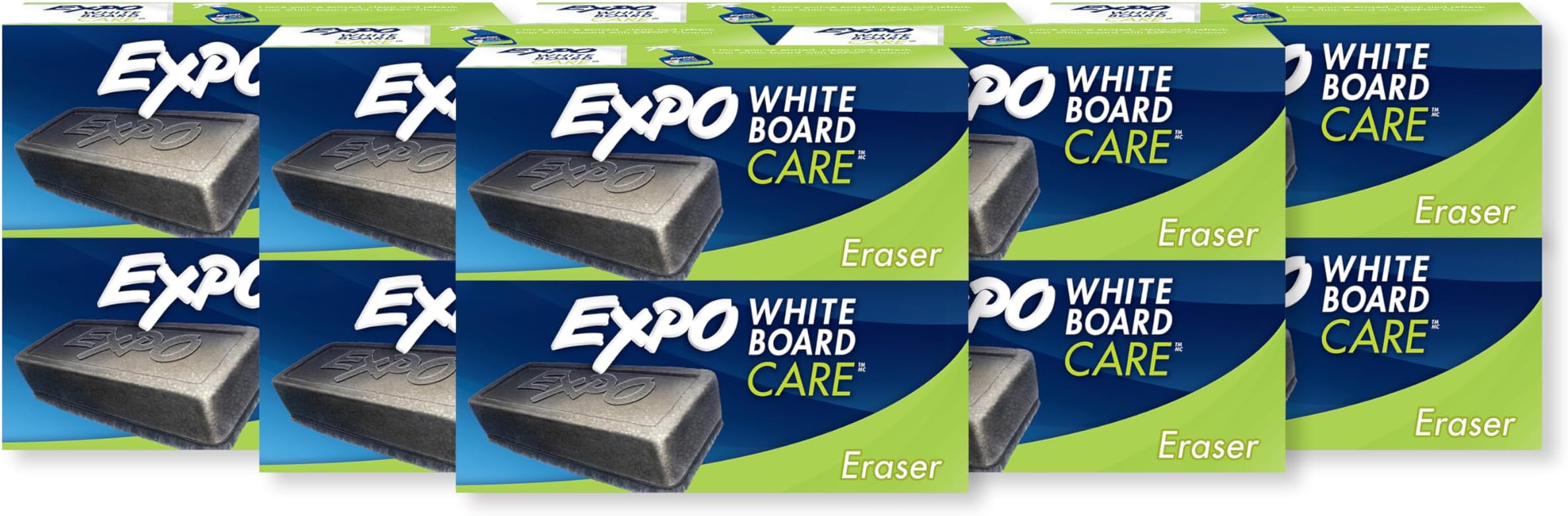 Soft Pile Dry Block Eraser, 5-1/8 x 1-1/2 Inches, Ideal for Whiteboards, Pack of 12