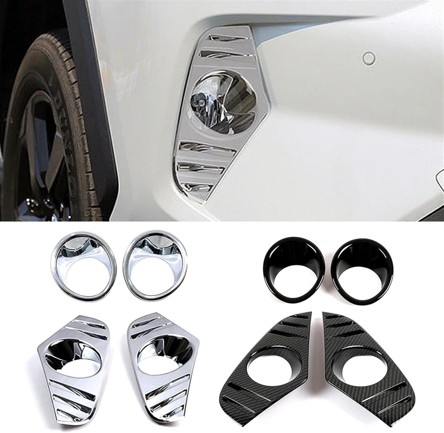 Szwaldaper TOYOTA用、、5世代2019-2023用、アクセサリーカーボンファイバーカラーフロントフォグライトカバーク