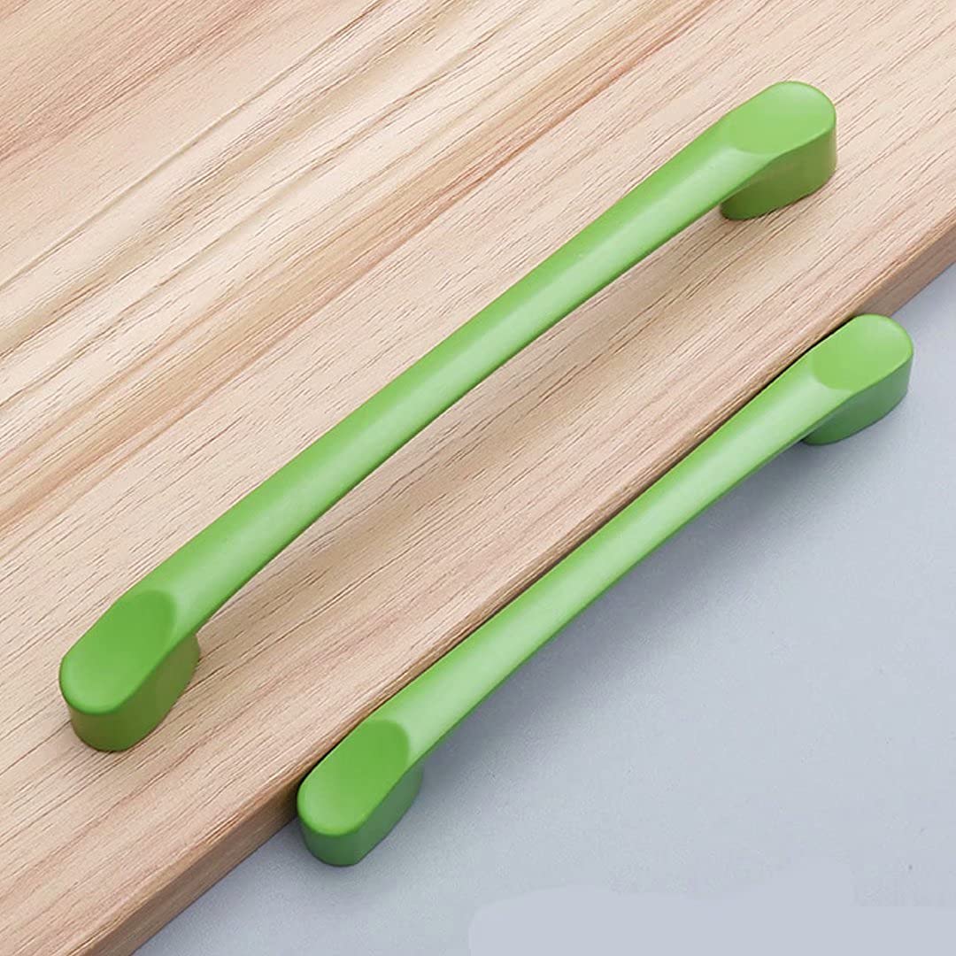 10 Stück Einfache Aluminiumlegierung Griff Küchenschrank Schuh Kleiderschrank Tür Schubladenknöpfe Möbelgriff Hardware Schrankgriffe (Grüner Lochabstand 128 mm)
