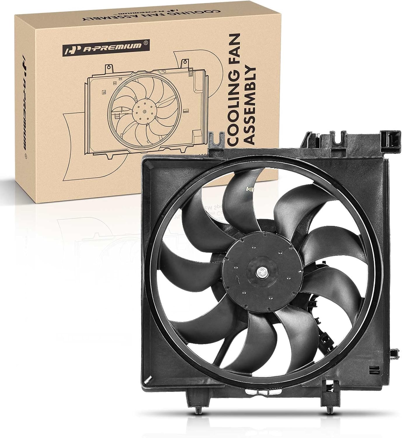 A-Premium Engine Radiator Cooling Fan Assembly Compatible with Select Subaru Models - Forester 2009-2013, Impreza 2008-2014, WRX 2013-2014, WRX STI 2013-2016 - Replace# 45121FG000, 45122FG003