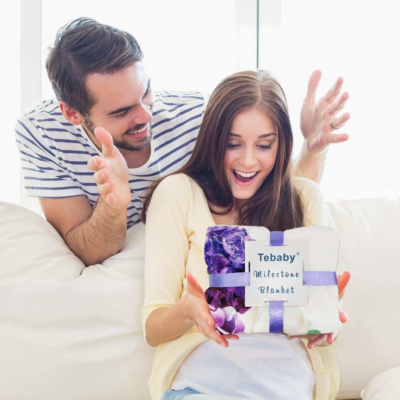 Baby Monthly Milestone Blanket Girl - Floral Newborn Month Blanket Personalized Shower Gift Soft Plush Fleece Photography Background Photo Prop Flower Rugs with Wreath Headband Large 51''x40'' - Image 7