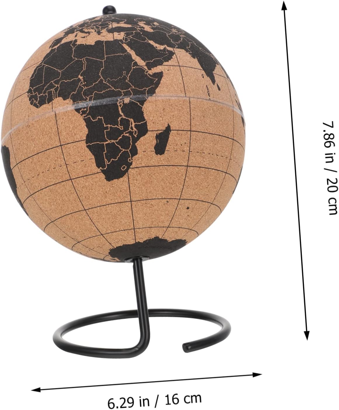 Decorative Cork World Globe for Office Desktop Premium Tabletop Ornament for Travel Planning Business Brainstorming and Learning Tool