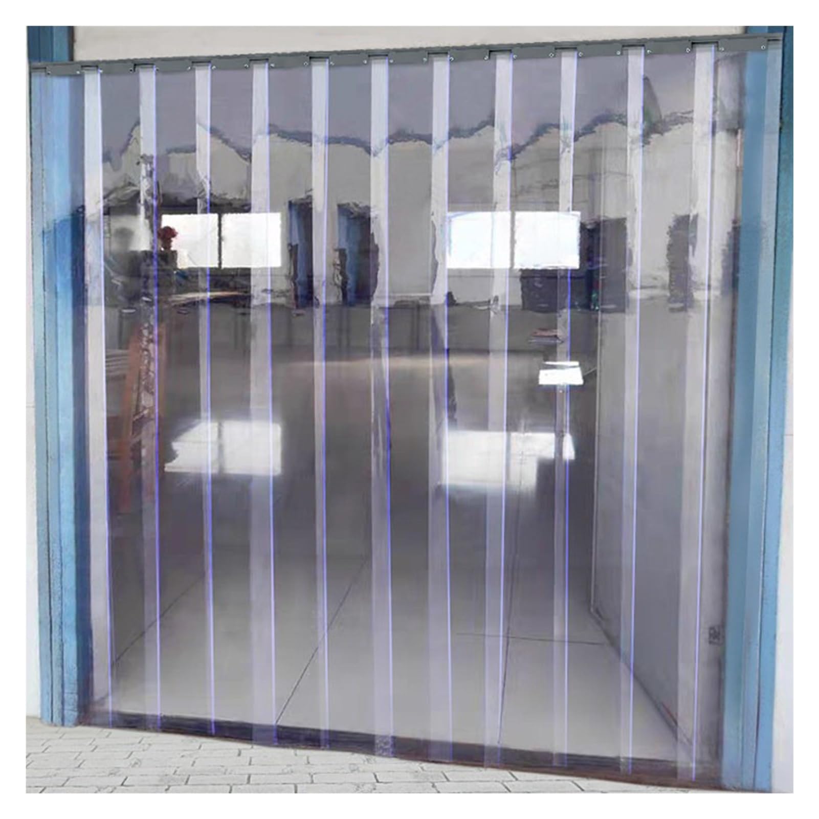 Lanieres Séparation Installation sans Perçage Plastiques Bande de Lamelle Rideau PVC Porte Chambres à Coucher, Ateliers(75x210cm/29.53x82.68in)