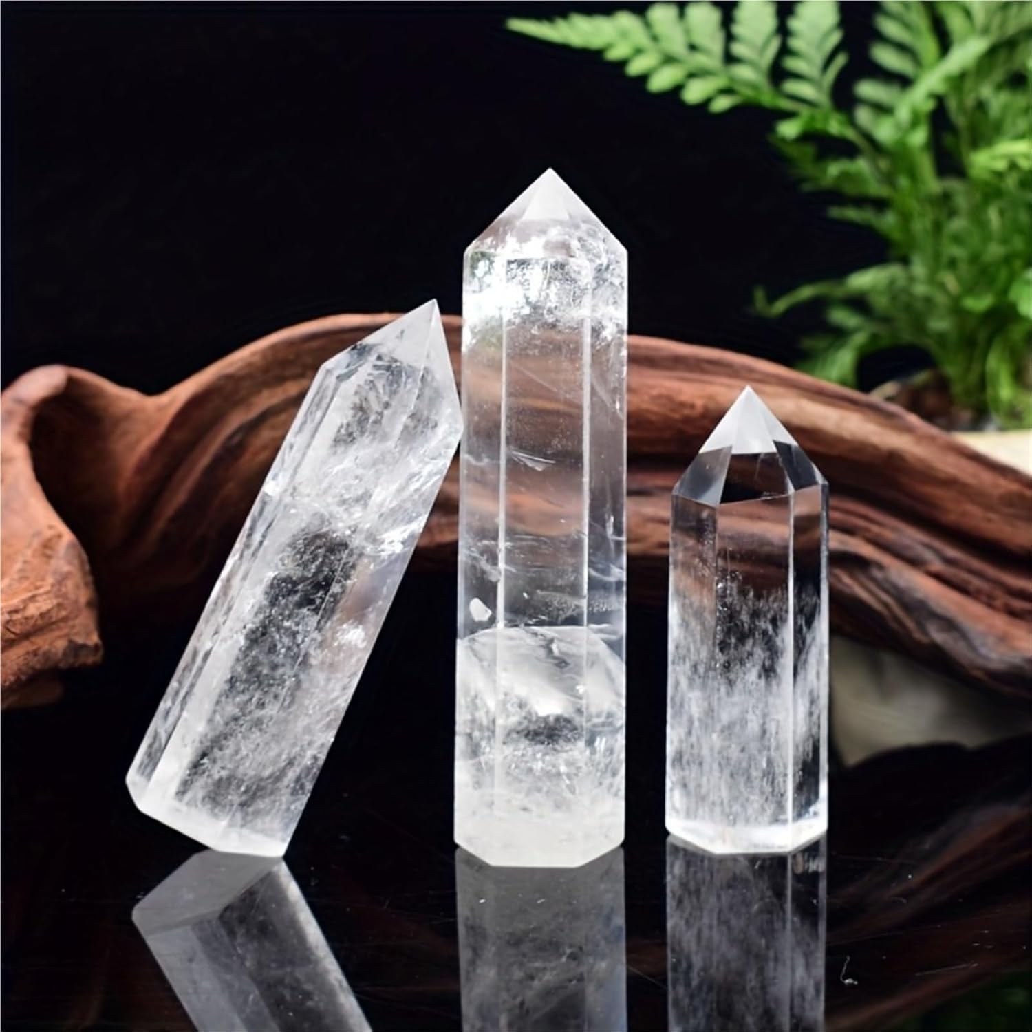 1PC Natural Clear Quartz Point Transparency White Crystal Point Stone Hexagonal Obelisk Wand Stone Room Decor(9-11cm)
