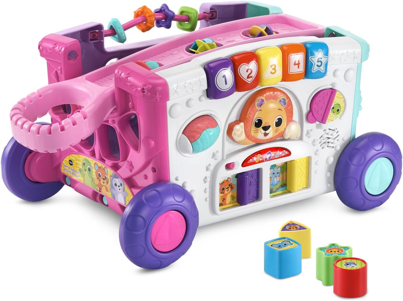 VTech Sort and Discover Activity Wagon for Toddlers, Pink