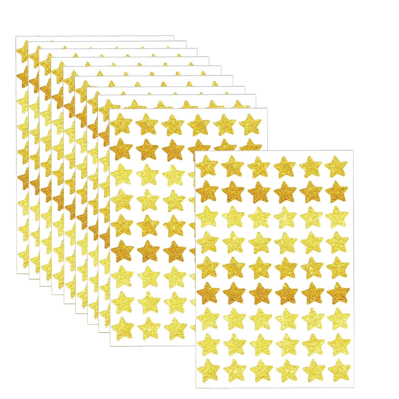 Daxiangsheng 10 Pcs Gold Foil Star Stickers, Small Reward Stickers for Children, Gold Twinkle Little Star Stickers, Holographic Sticker for Reward Chart for School Teacher Supplies Student Planner
