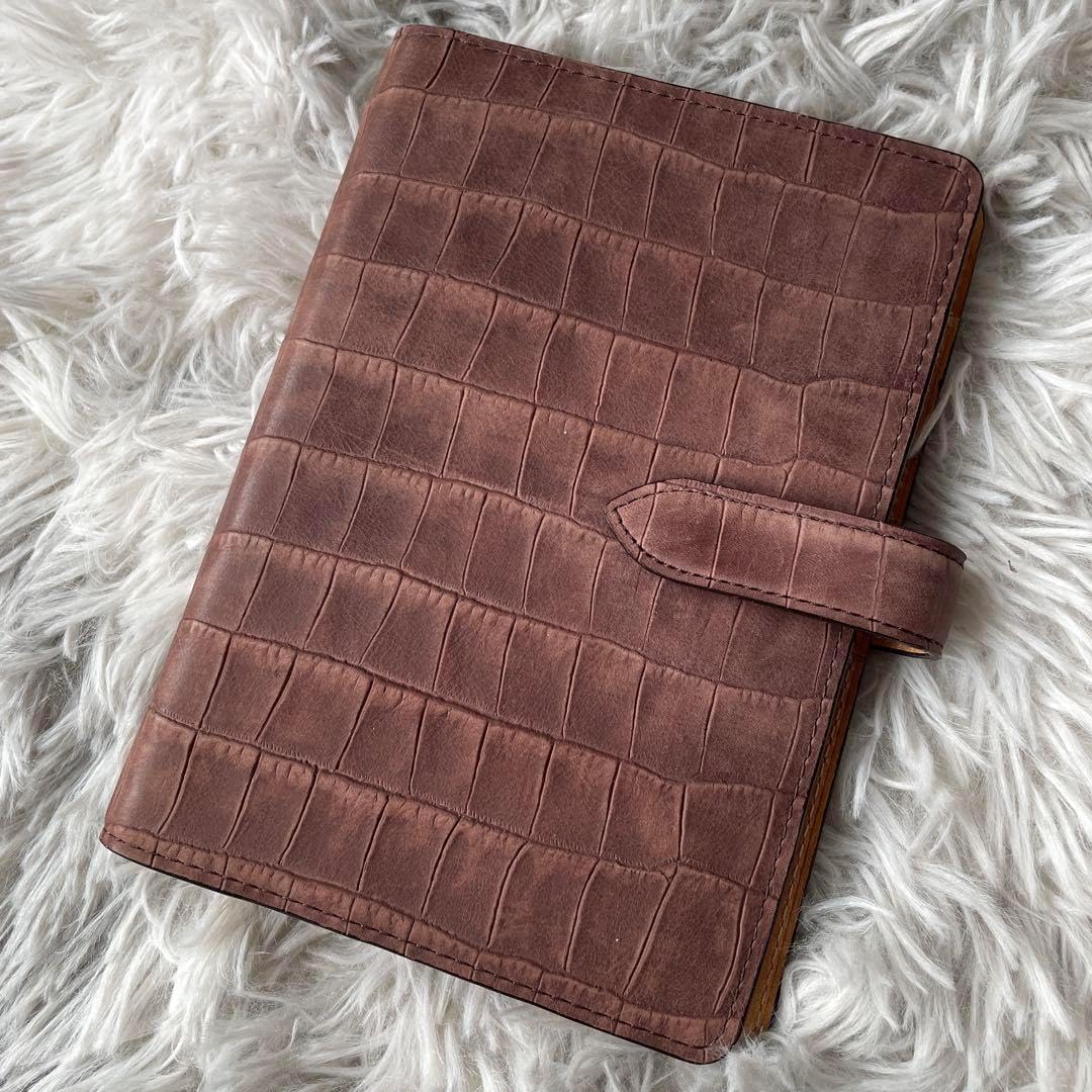 アシュフォード システム手帳 クロコ型押し アシュフォード