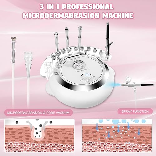 Miniatura 2 de Máquina de microdermoabrasión 3 en 1 actualizada, máquina profesional de succión de succión al vacío de 65-68 cmhg para uso doméstico, equipo de