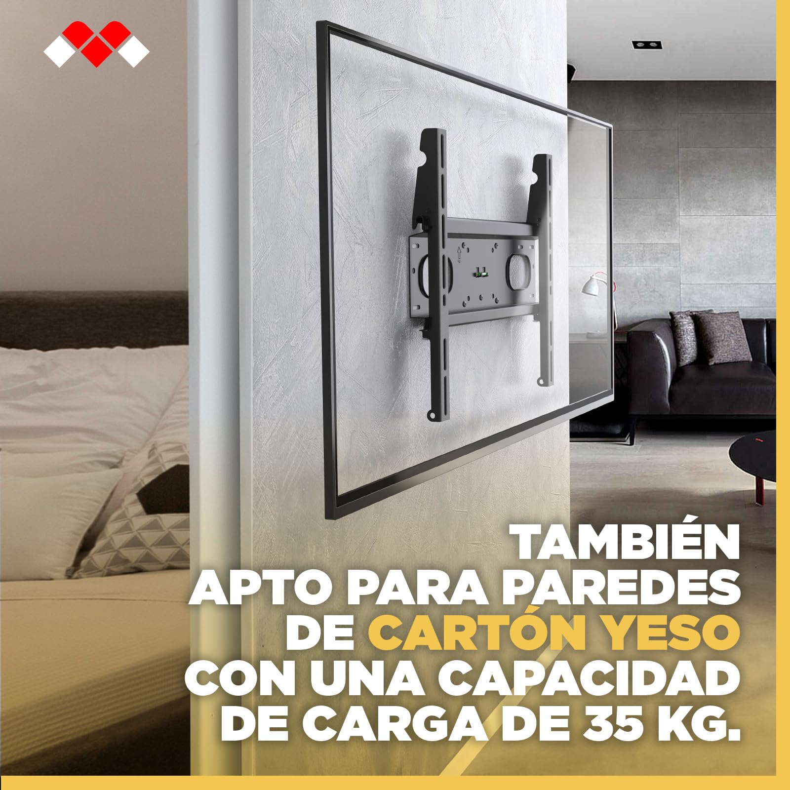Meliconi Slimstyle Plus Extra 400F, Soporte TV de Pared también para Pladur