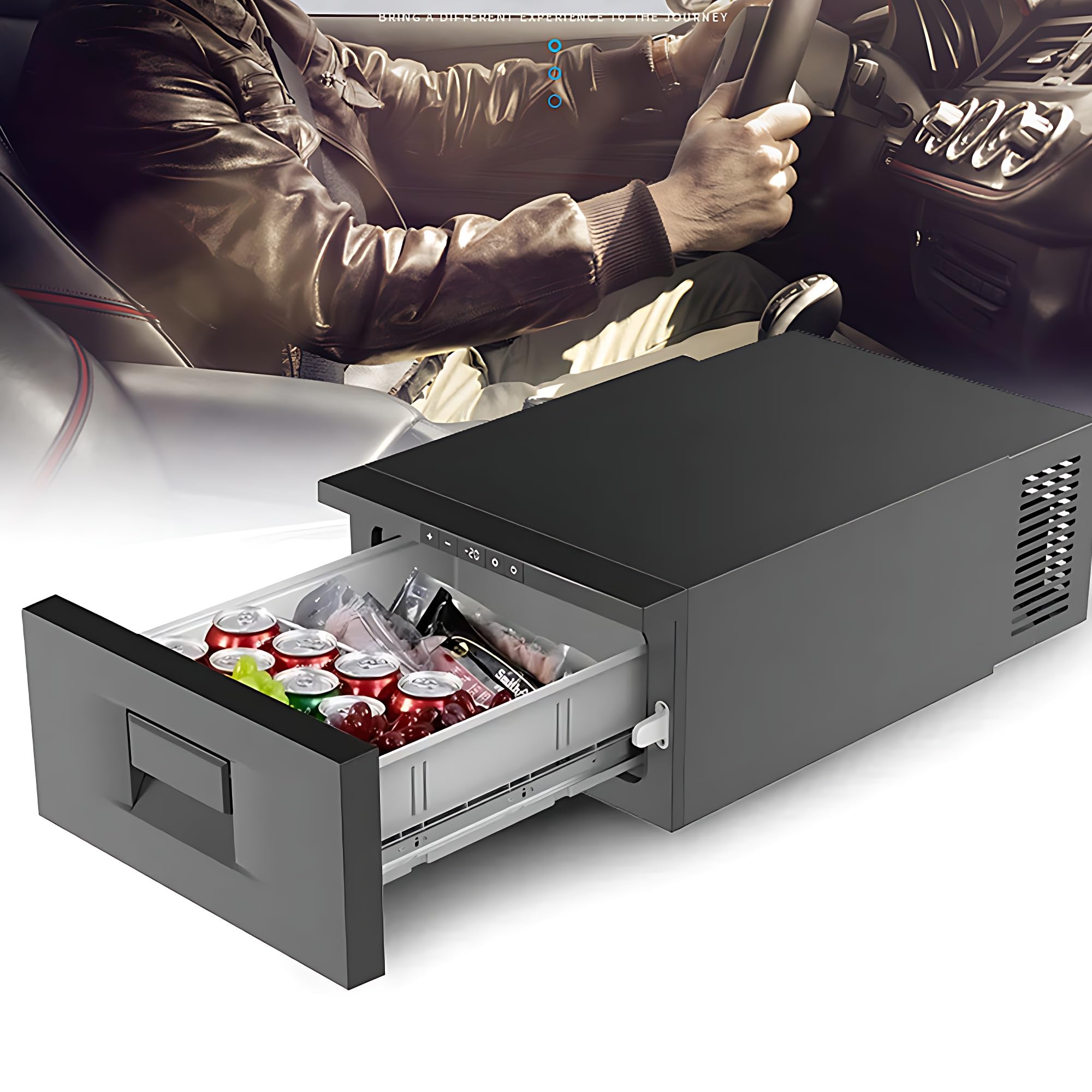 Amazon.co.jp: 22L RV 車用 Protable 冷蔵庫、45W 引き出し式冷凍庫