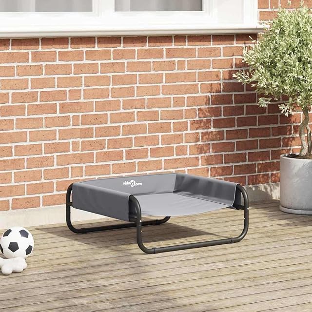 Foto 2 de 8 de vidaXL Cama para Perro Manual Gris Claro 57 x 57 x 24 cm Acero
