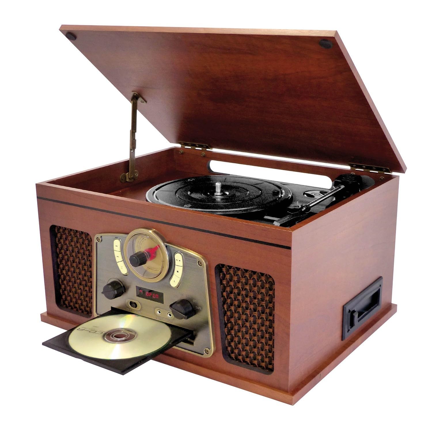 Chaîne HiFi INOVALLEY RETRO10E-​BTH-​N Vinyle avec Fonction encoding, Bluetooth, CD, K7 Audio, FM, USB