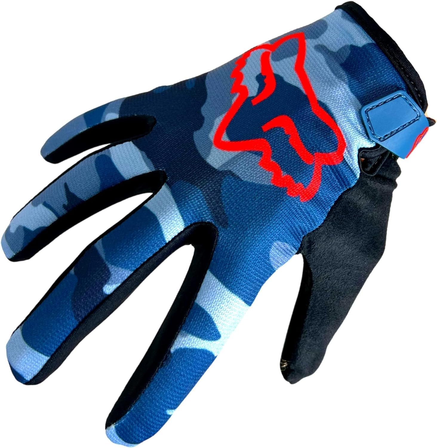 FOX Ranger Camo Blue MTB Handschuhe – Größe XXL, Mit Gelpolster, Touchscreen-fähig, Für Mountainbike
