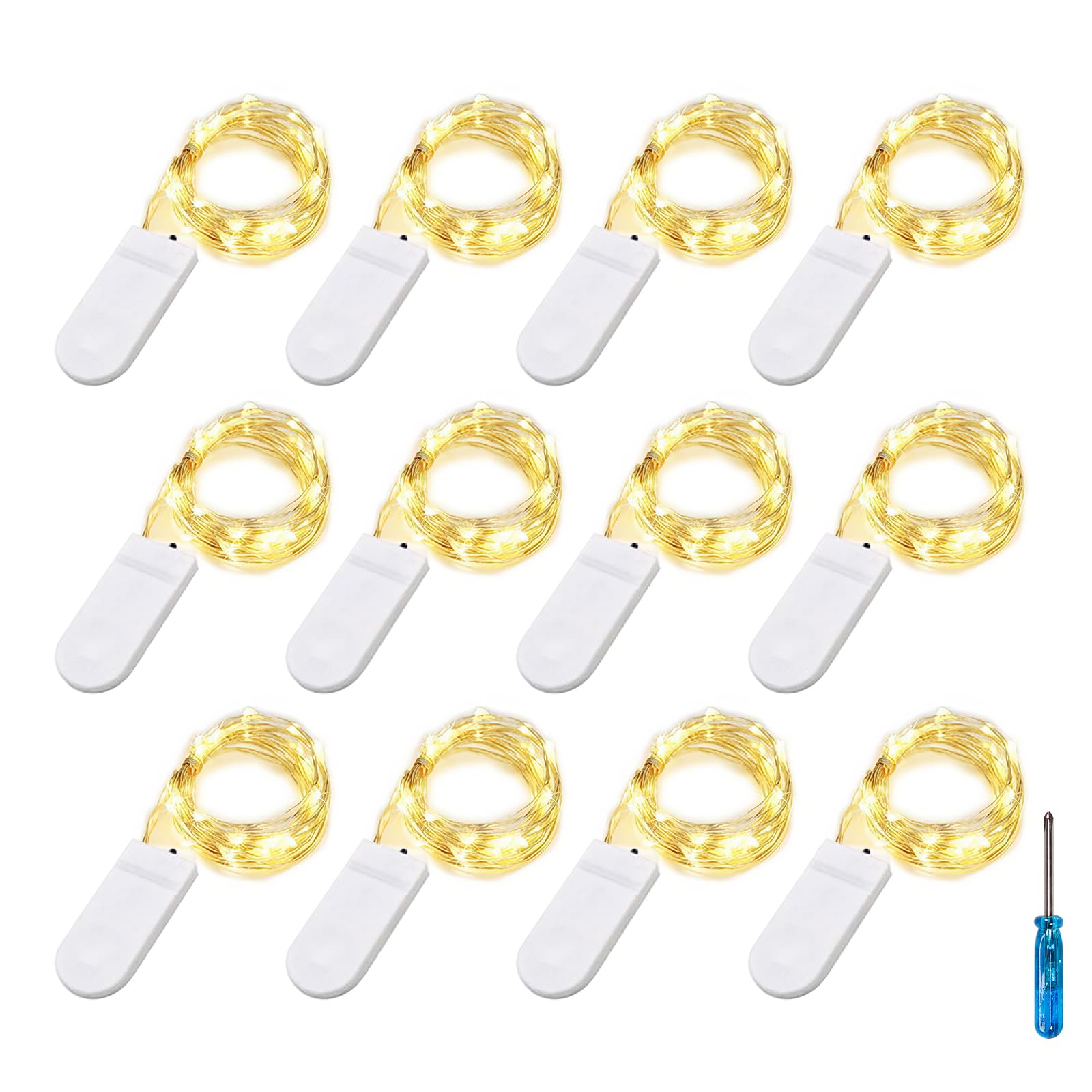 BXROIU Cadena de Luces con pilas CR2032 en 2M/7Ft 20 LEDs Plata Alambre Guirnalda Luces para Decoración Interior, Boda, Fiesta de Navidad