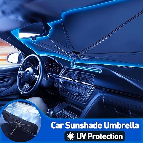 Miniatura 7 de Parasol para parabrisas de automóvil, parasol mejorado con mango flexible de rotación de 360, persianas plegables para parabrisas de automóvil,