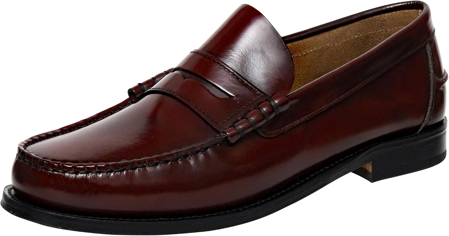 Del Rosario Herren Penny Loafer – Handgefertigt in Portugal – Blake-Machart, Echtleder, durchgenähte Ledersohle, LWG-Zertifiziert