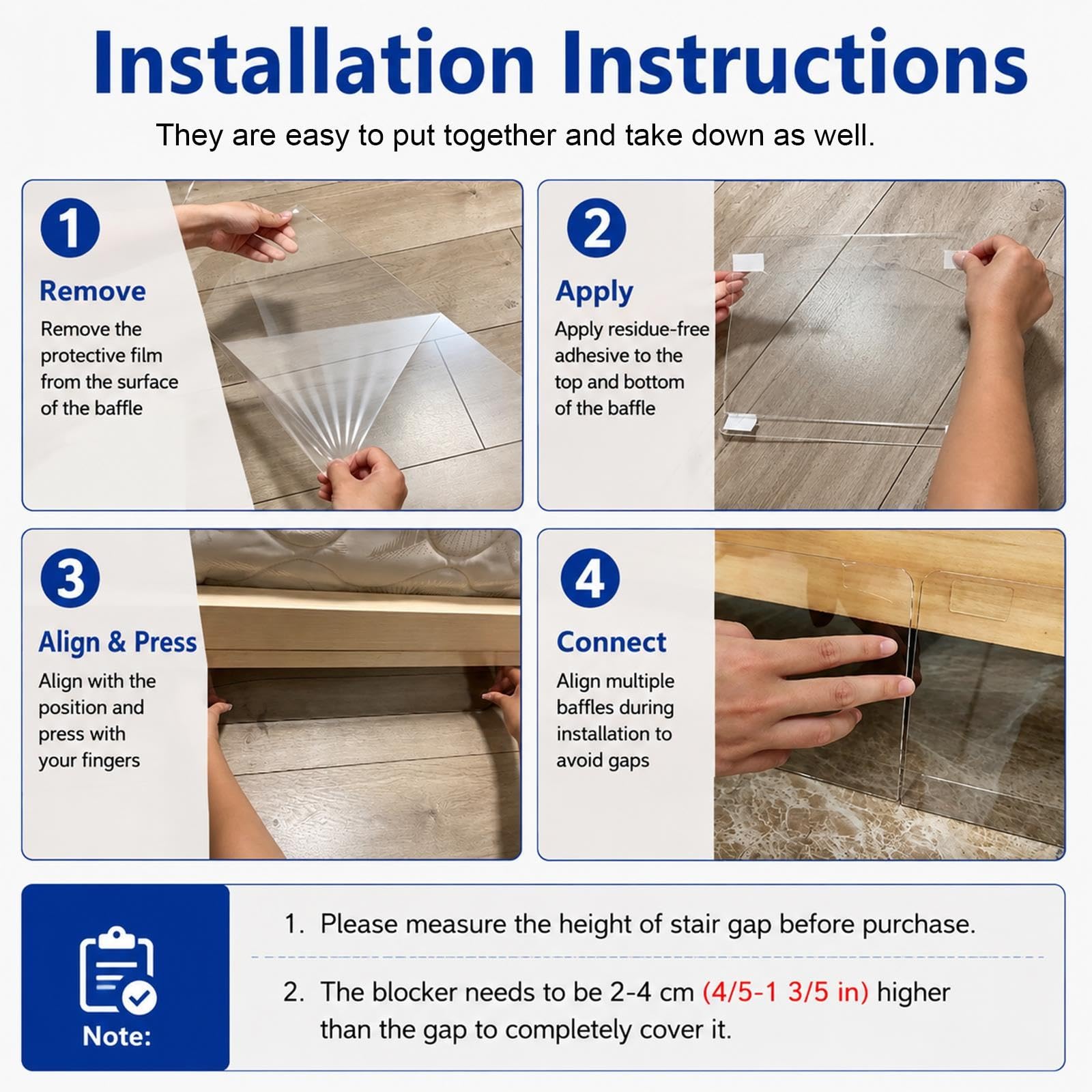 Bloqueur sous Lit Protection Escalier Ouvert 10-41 Cm pour Animaux