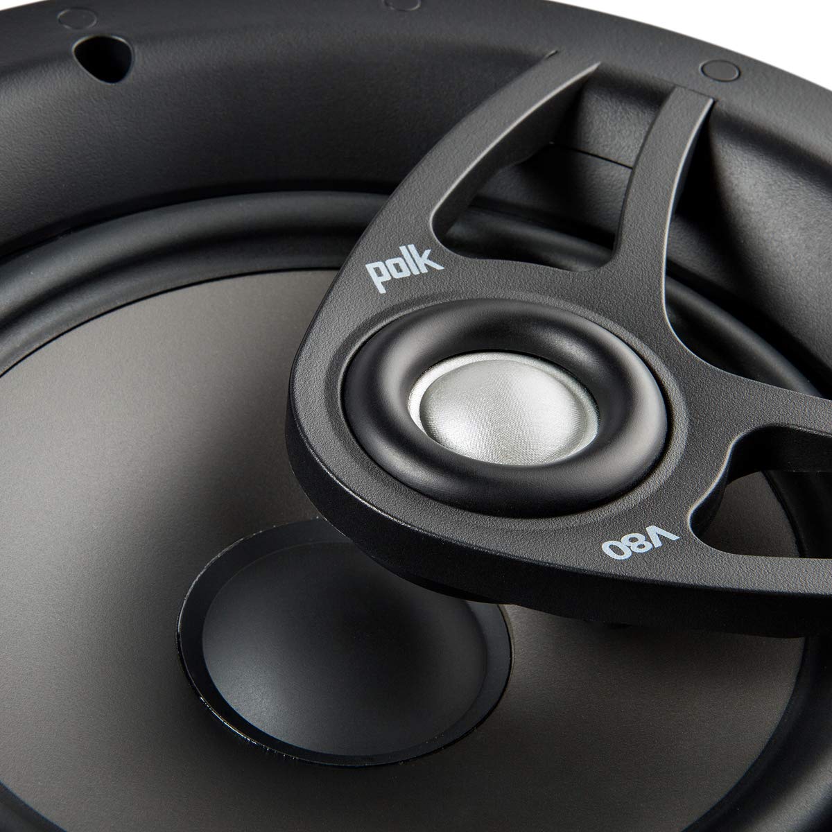 Polk Audio V80 Enceinte de Plafond avec cône en polypropylène, Tweeter à dôme en Soie à Montage pivotant, Installation Facile, Grille magnétique pouvant être Peinte