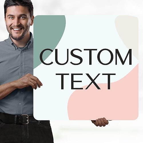 Miniatura 930 de My Sign Center - Letrero personalizado, 11 colores de fuente, 13 estilos de fuente, 4 opciones de agujero, 22 tamaños, 8 x 32 pulgadas, sin óxido,