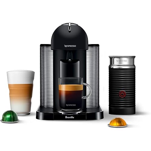 Nespresso Vertuo Coffee and Espresso Maker by Breville, Matte Black with Aeroccino Milk Frother