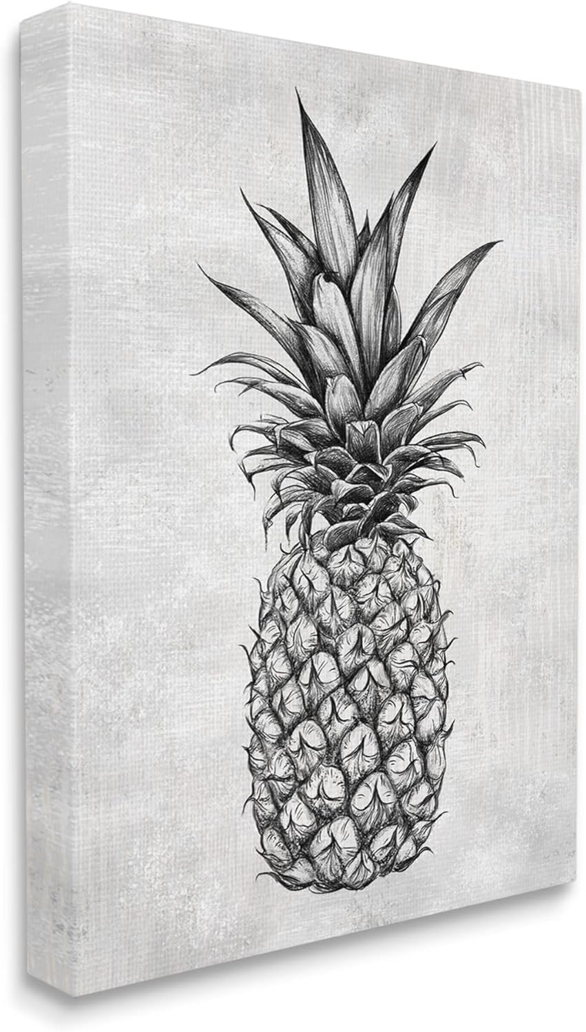 Stupell Industries Bold Pineapple Line Drawing Rustic Pattern Black White, Design by Ziwei Li