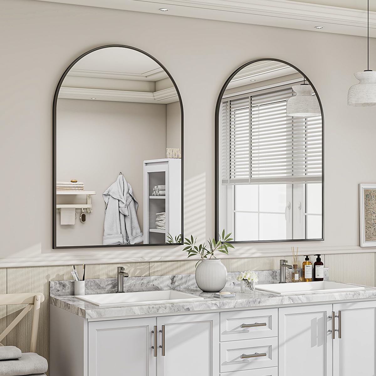 Precios DENRICK Espejo De Baño De 30 X 36 Pulgadas, Marco De Metal, Espejo Espejos Para Baño