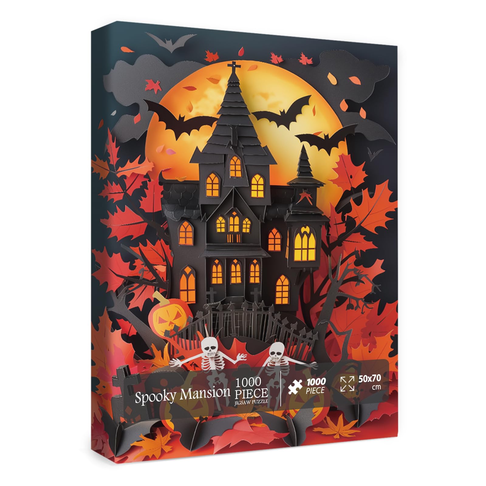 BUHAH Halloween Puzzle Für Erwachsene – 1000 Teile Skelett Mit Blumen, Gruselig-schön