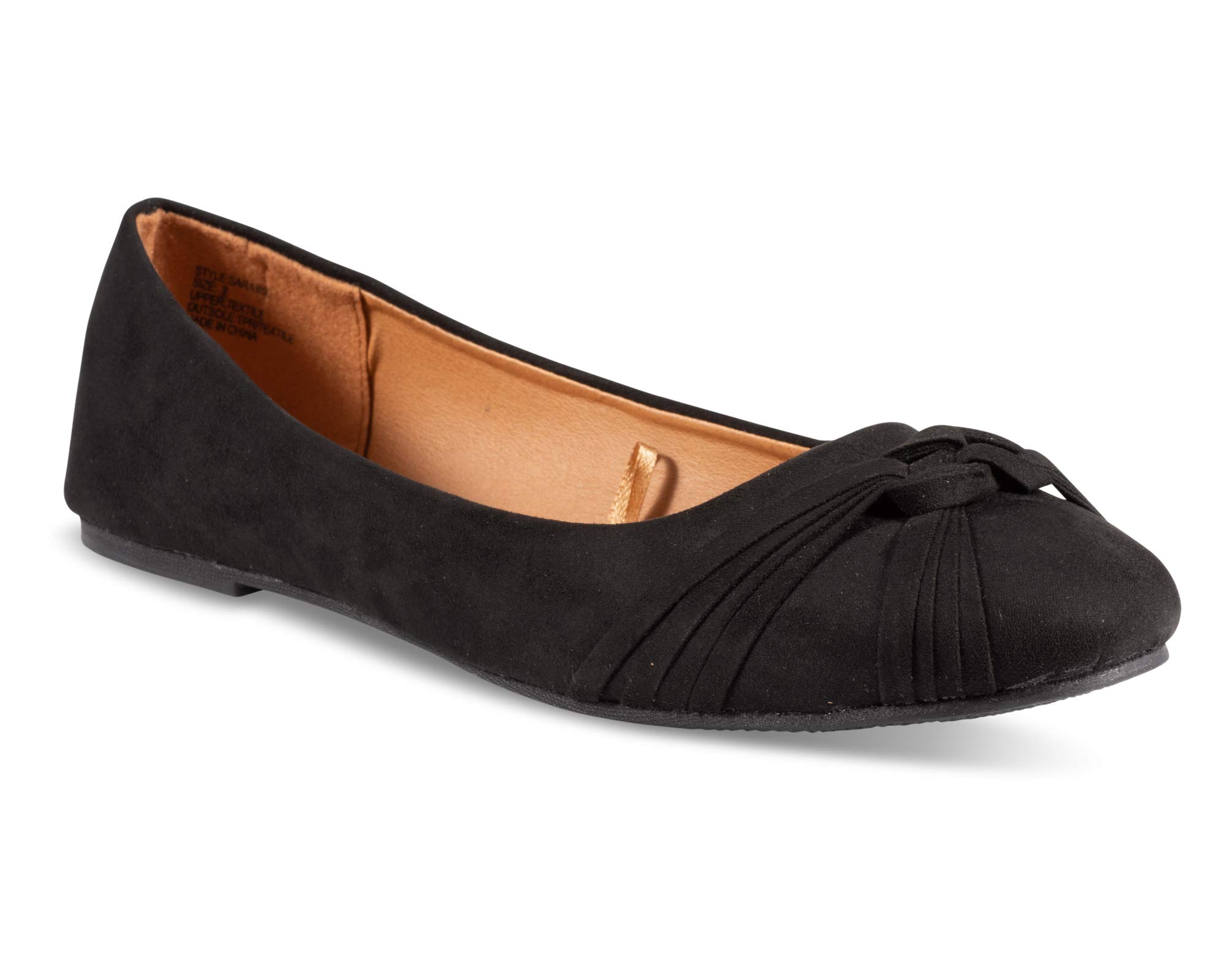 Sara Womens Flats, Ladies Canvas Ballet Shoes | Contrast Color Comfort Insole, Wrap Bow Toe