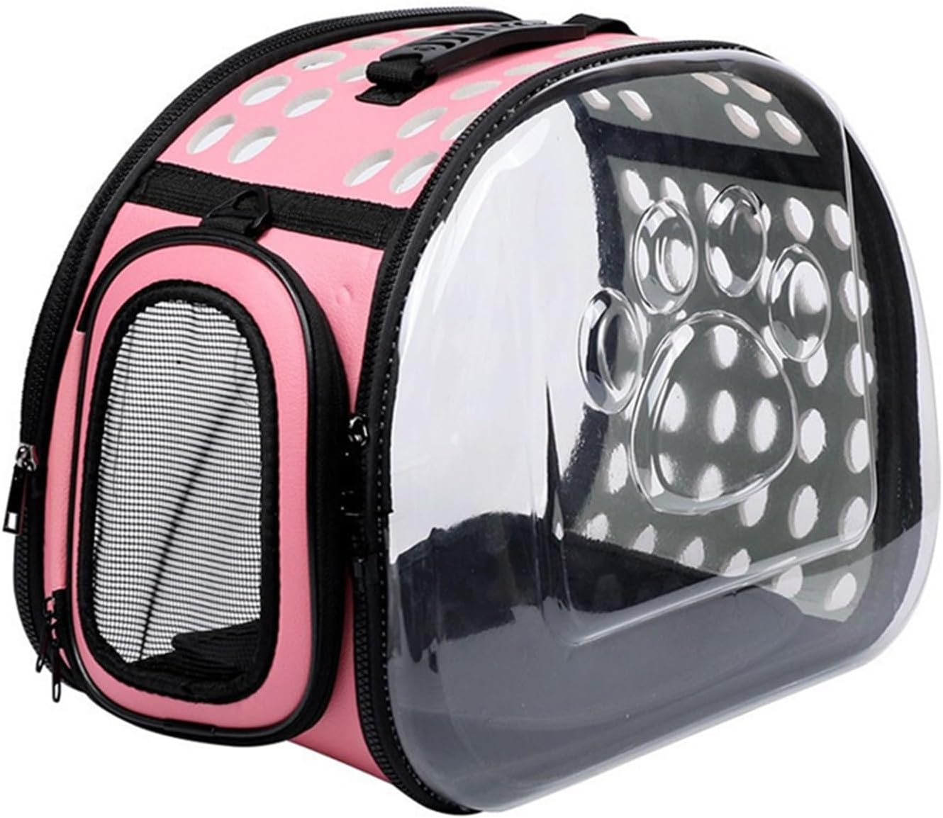Dog Carrier Bag Travel Ready Escape Proof Ventilated Mesh Foldable for Small Dogs Large Cats for Travel Hospital Car(Pink,Large)
