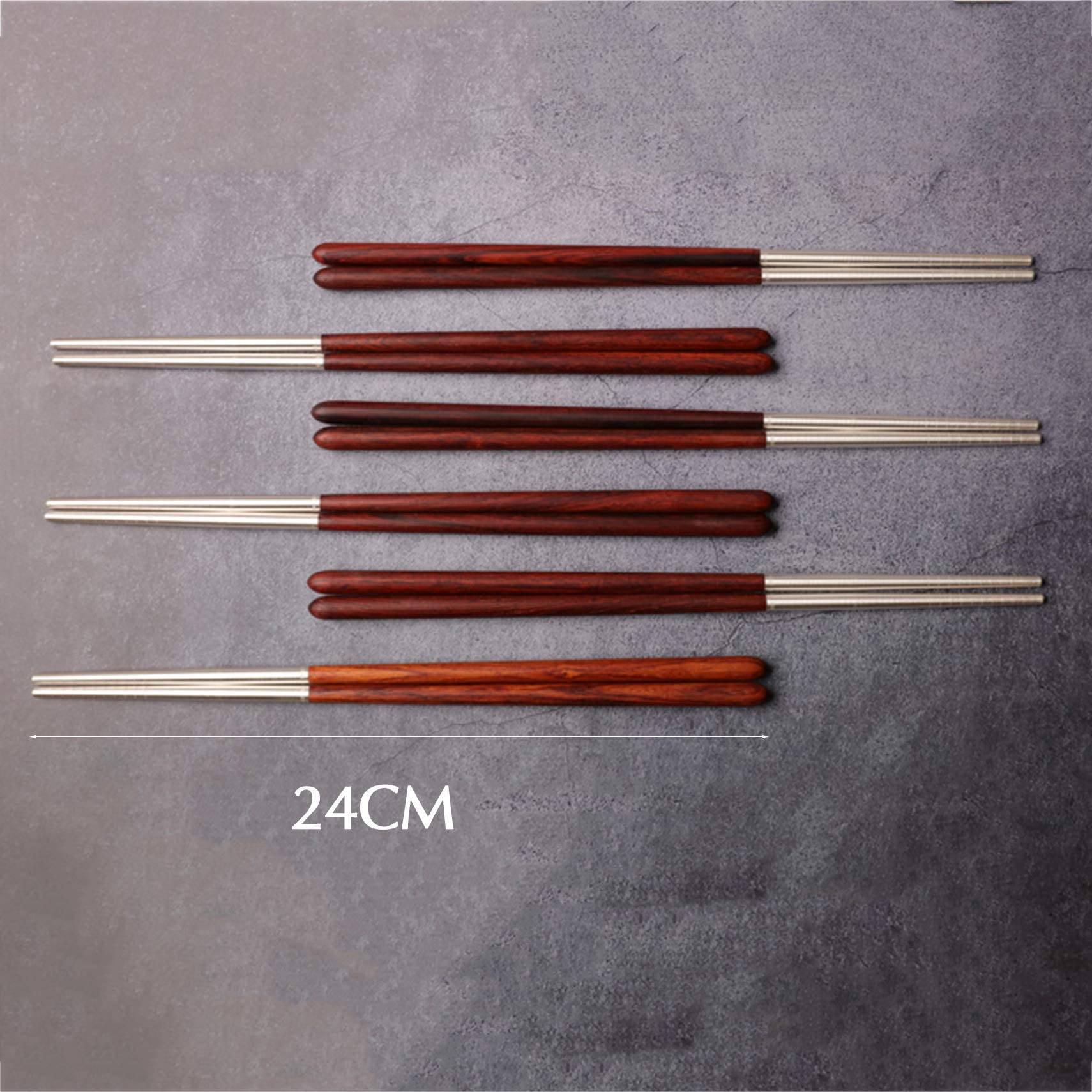 Bacchette riutilizzabili in Argento Sterling, 1 Paio di Bacchette Naturali, Antiscivolo in Legno e Argento Sterling, Set Regalo per Cucina, Hotel, Sushi, A (A)