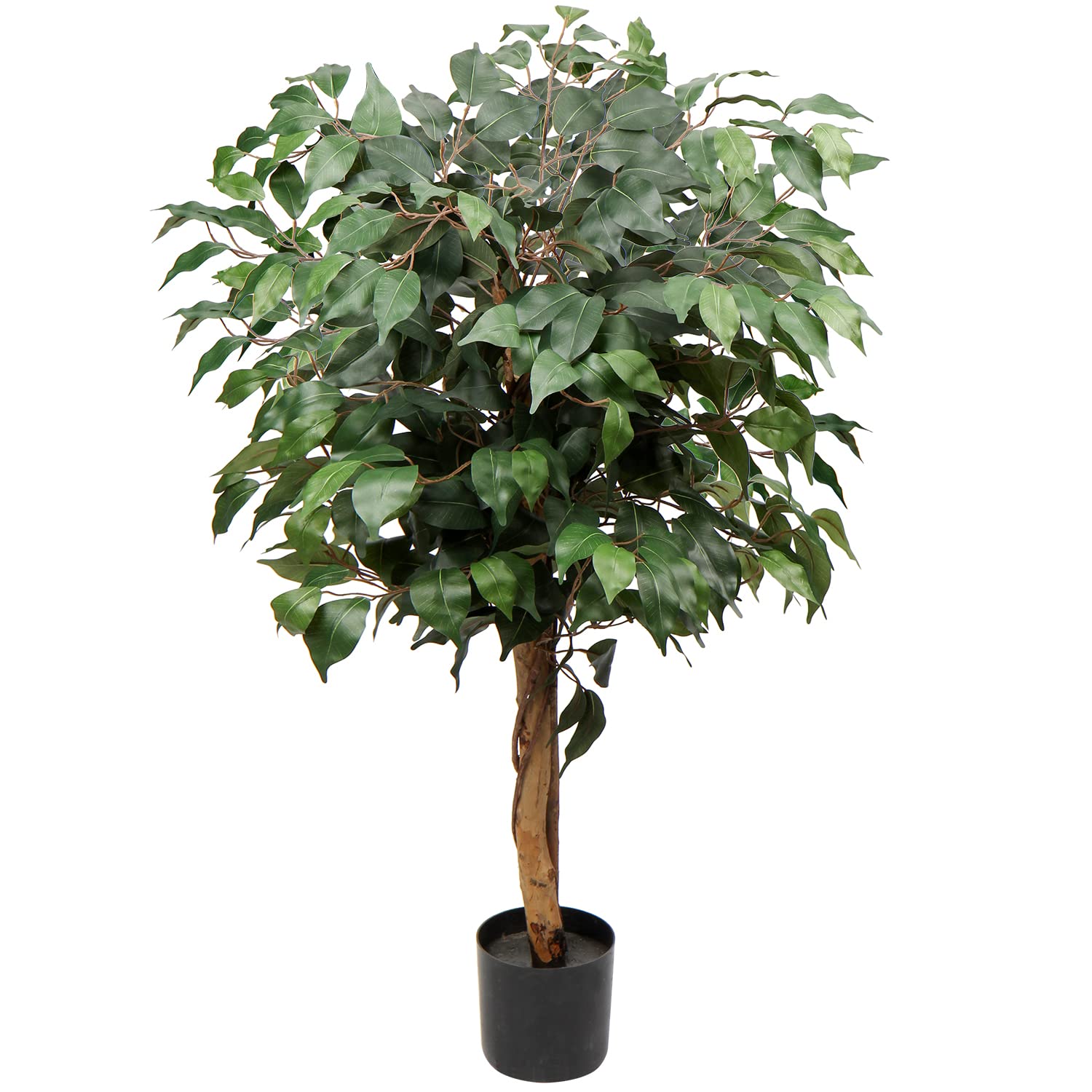 Briful Green 3 Feet Artificial Tree Fake Ficus Tree Decorative Artificial Trees For Living Room, 91Cm Tall Fake Plants Artificial Plants Indoor For Home Décor Office Decoration