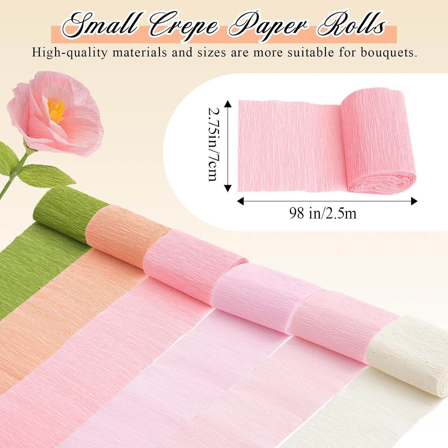 AmazingSpark Crepe Paper Flower Making Kit, Complete DIY Craft Aesthetic Gift with 3 Vises & Supplies to Make 30 Flowers, Sensory Arts Idea Gift for Adults, Couples, Friends, Women(Pink)
