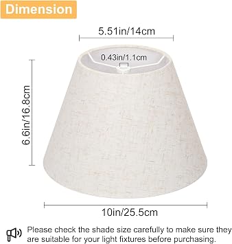 Small Lamp Shades Set of 2, 5.5 Top x 10 Bottom x 6.6 High, Beige