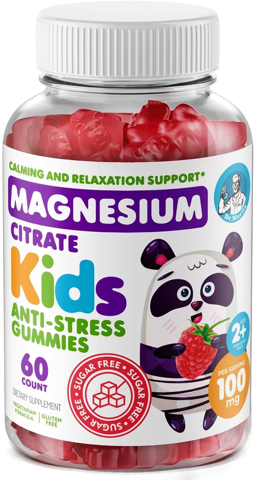 DR. MORITZ Kids Magnesium Citrate Kids Anti Stress Sugar Free Gummies, 60 count