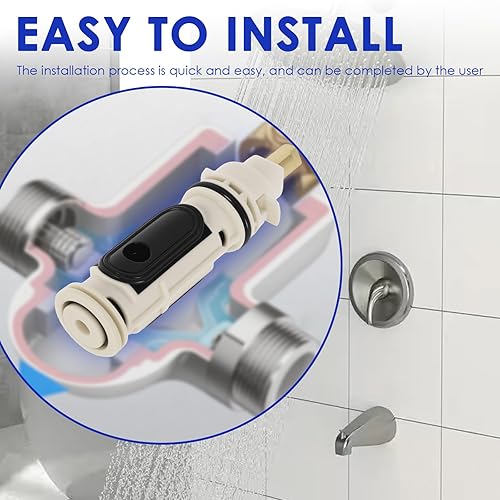Miniatura 4 de 1222 Kit de cartucho de repuesto rentable para núcleo de válvula de repuesto compatible con ducha de bañera, fácil instalación, 3 piezas
