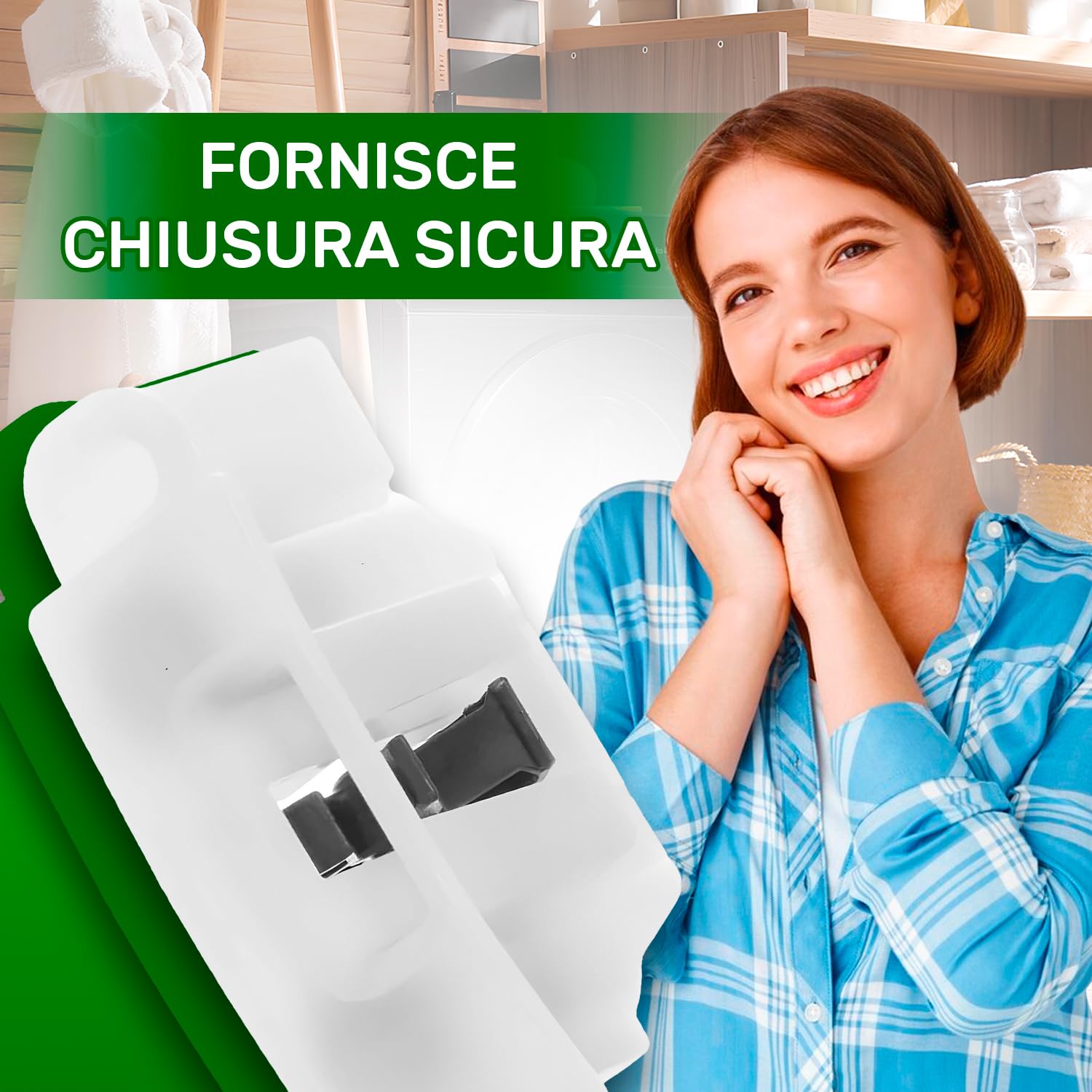 Serratura Per Asciugatrice Bosch E Siemens - Ricambio Originale 623797 7,5x4,3x2,5 Cm - Foto 12