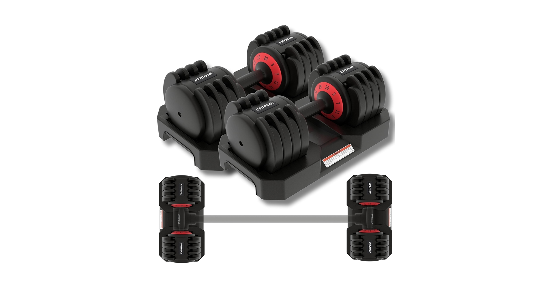 【ホームジムラボ・ハチャ専用】②可変式ダンベル 【1個分】※セット購入限定 Amazon | FITPEAK 可変式ダンベル 20kg 2個セット【1.1秒で重量変更