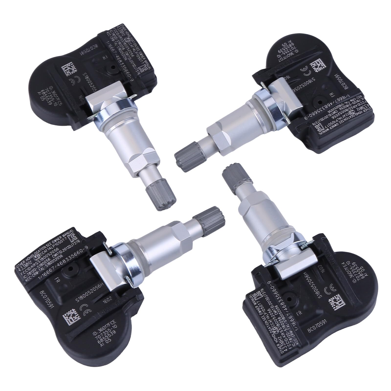 BYNYXI Lot de 4 capteurs de pression des pneus pour Série 3 F30 F31 F32 F33 F34 4 X1 F36 F45 F46 F48 M3 F80 F83 F87 F20 F21 F22 F23 RDKS TPMS Capteur de pression des pneus Système de contrôle de la