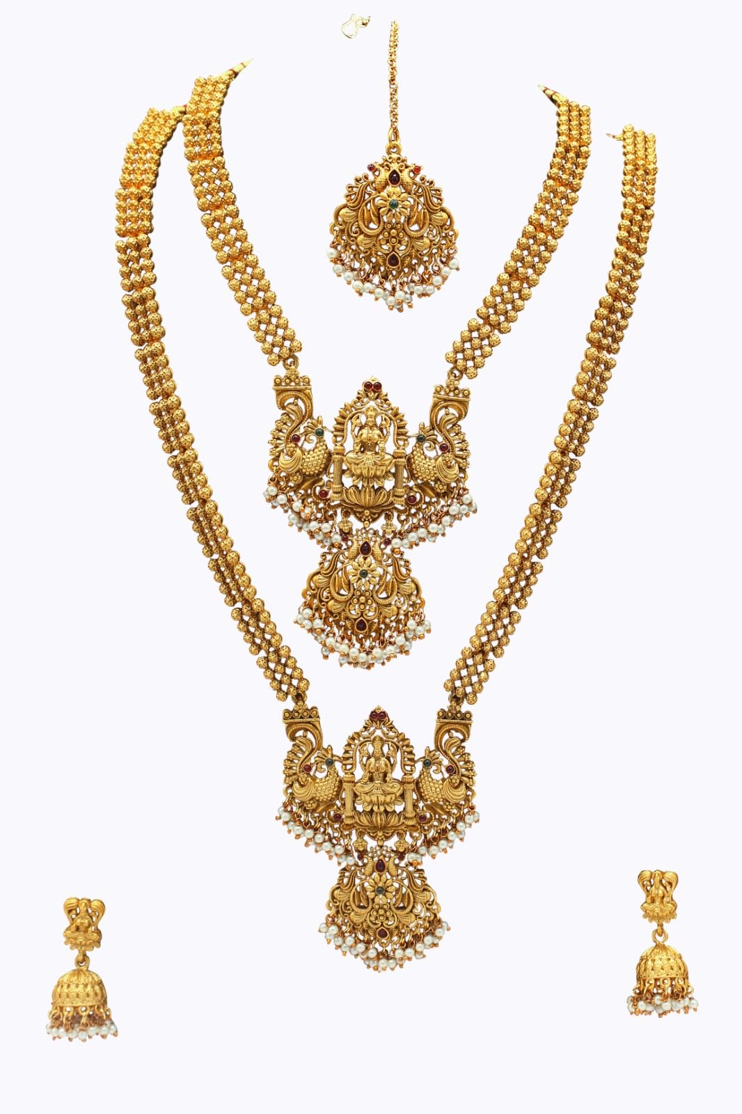 Adorable Necklace Set for Women,Matte Finish Bridal Jewellery Set, Wedding Collection Necklace Earring, for Women-2 Neckless, 1 Pair Earring, 1 Maang Tikka-20 (B0D7ZVSH8R) Amazon Price History, Amazon Price Tracker