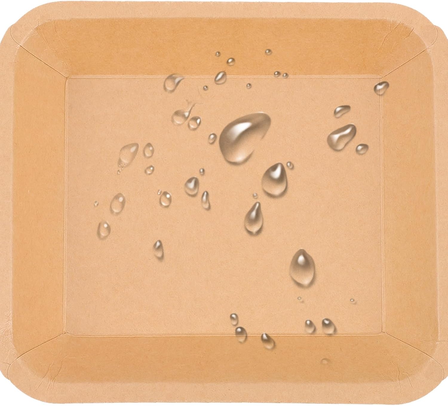 Abaodam Disposable Food Plates 25Pcs Kraft Paper Thickened Waterproof Oilproof Snack Packing Trays 17X15X3Cm for Fried Chips Takeout Party Outdoor Use image 4