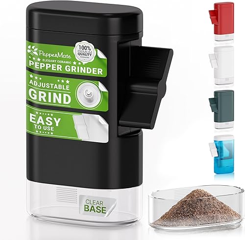Miniatura 1 de PepperMate - Molinillo de sal marina y pimienta recargable - Molinillo de pimienta tradicional de cerámica molinillo de pimienta negro