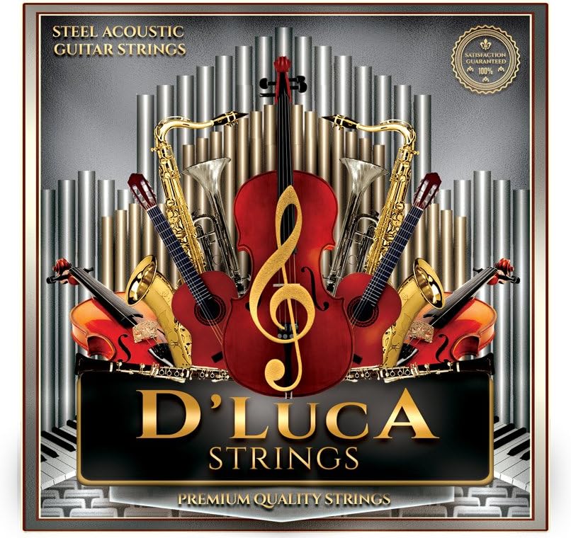 D'Luca Steel Acoustic Guitar Strings 6 Pcs Set (DVGSA)