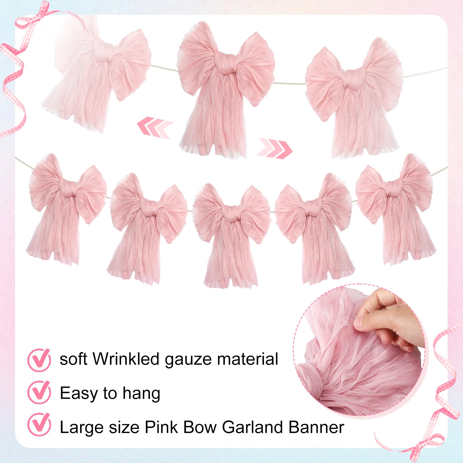 3 Rosa Schleifen-Kirsch-Banner – Süße Deko Für Geburtstag, Baby-Shower & Hochzeiten