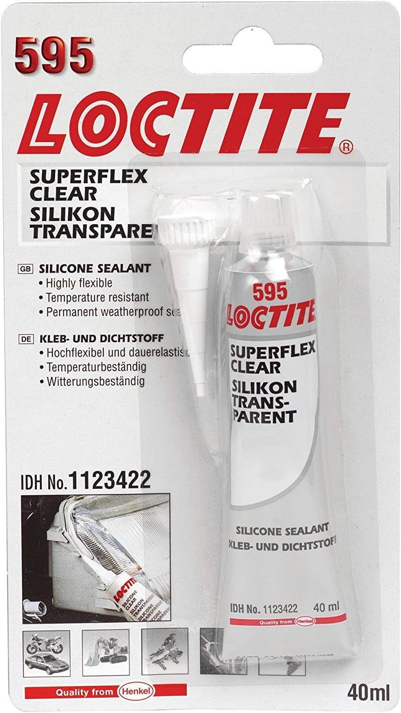 Loctite 1123422 SI 595 Superflex Headlamp and Headlight Clear Adhesive, 40ml, Clear