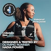 Vista 4 de Chaleco SWIFTVEST con Soporte para Teléfono para Correr con Botella de Agua de 500ml/17oz Chaleco de Hidratación Reflectante Ajustable Ligero