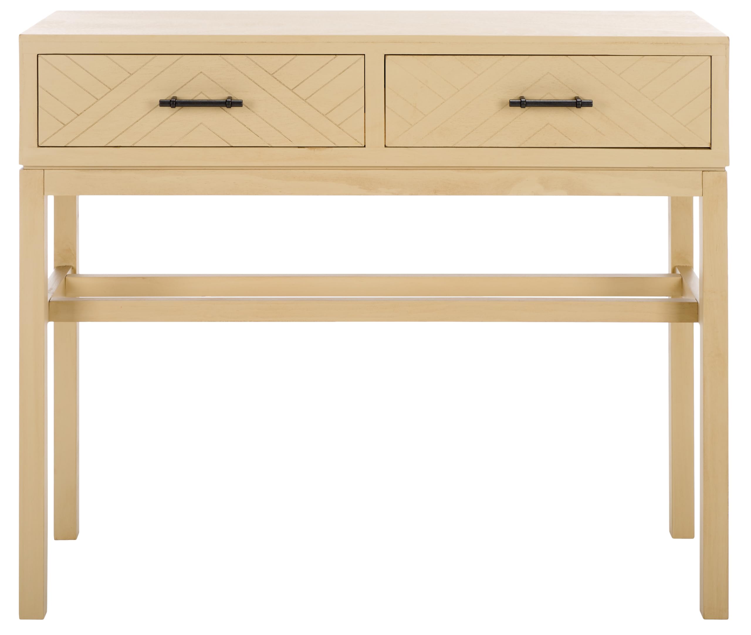 SAFAVIEH Home Collection Ajana Natural Brown 2-Drawer Console Table for Living Room Foyer Bedroom Hallway Entryway Office