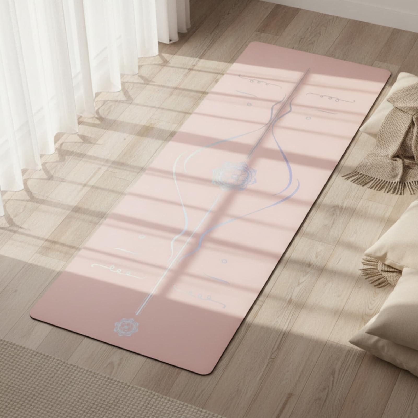 Yogamatte gelenkschonend Yogamatte mit Kautschuk-Unterseite schweißresistent Pilatesmatte für Yogis, Tänzer, Zuhause, Fitnessstudio