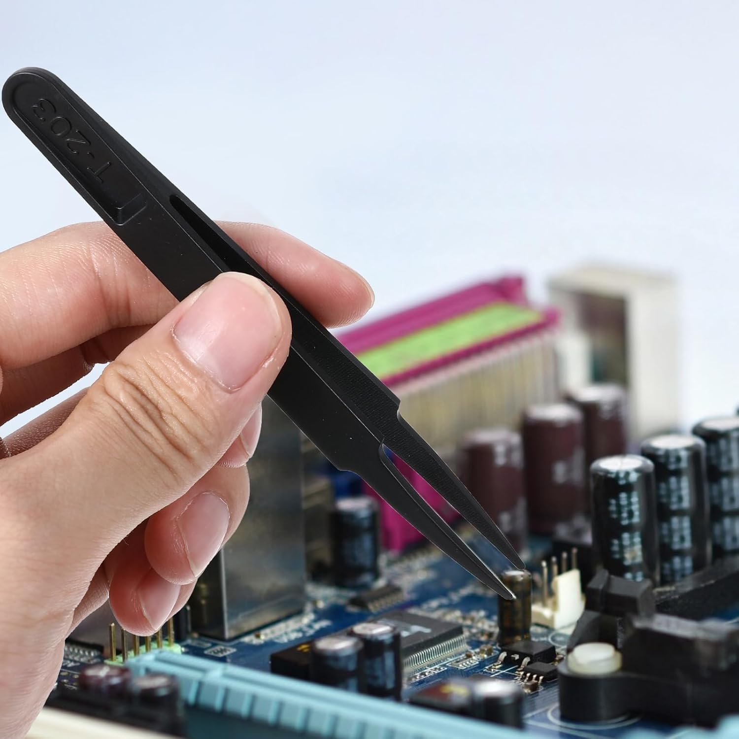 10 Pcs Anti-static Tweezer 4.72 Inch Length Precision Tweezers Set Plastic Tweezer Pointed Tip Anti-Static Tweezers Set for Electronics Soldering Laboratory Work Jewelry Making Craft