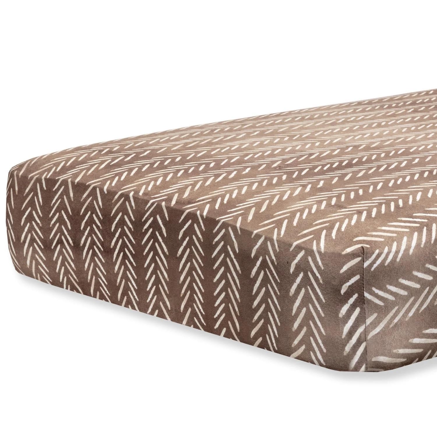 Pobibaby - Premium Spannbettlaken für Babybett für Babybetten, für Standard-Matratzen – ultraweiche Baumwollmischung, sicher und kuschelig, stilvolles Woodland Betttuch (Wildlife Brown)