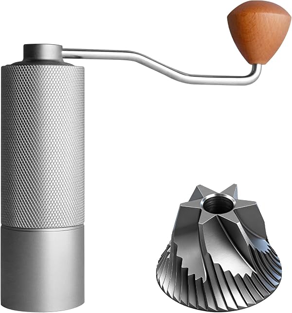 Molino de café manual, ajuste de molienda, muelas de acero inoxidable, molinillo portátil de manivela, para espresso, filtro de goteo, prensa francesa, compacto y duradero (blanco)